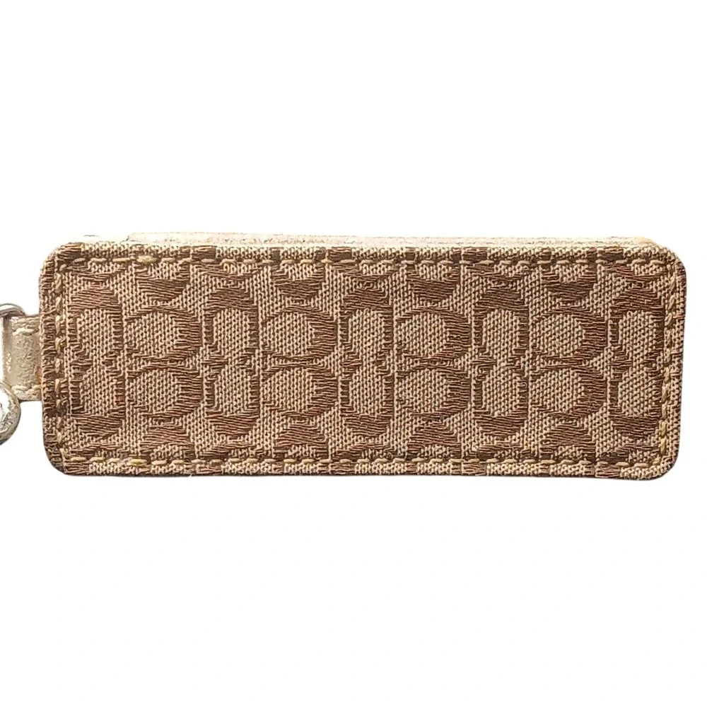 Coach Signature C Canvas iPod Shuffle 1st Gen Case Gold Khaki Lanyard‎ Vtg Y2K